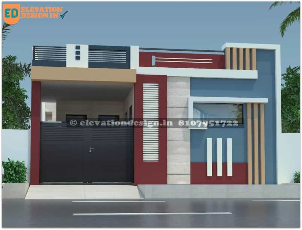 single floor low budget normal house front elevation designs