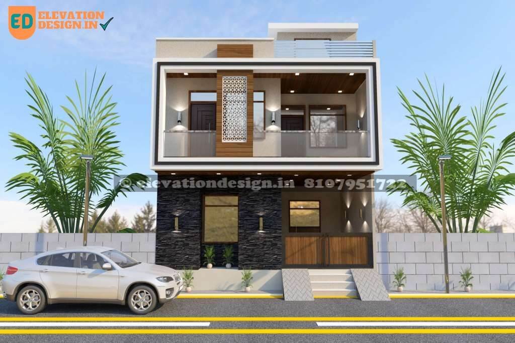 Image of duplex house for front design