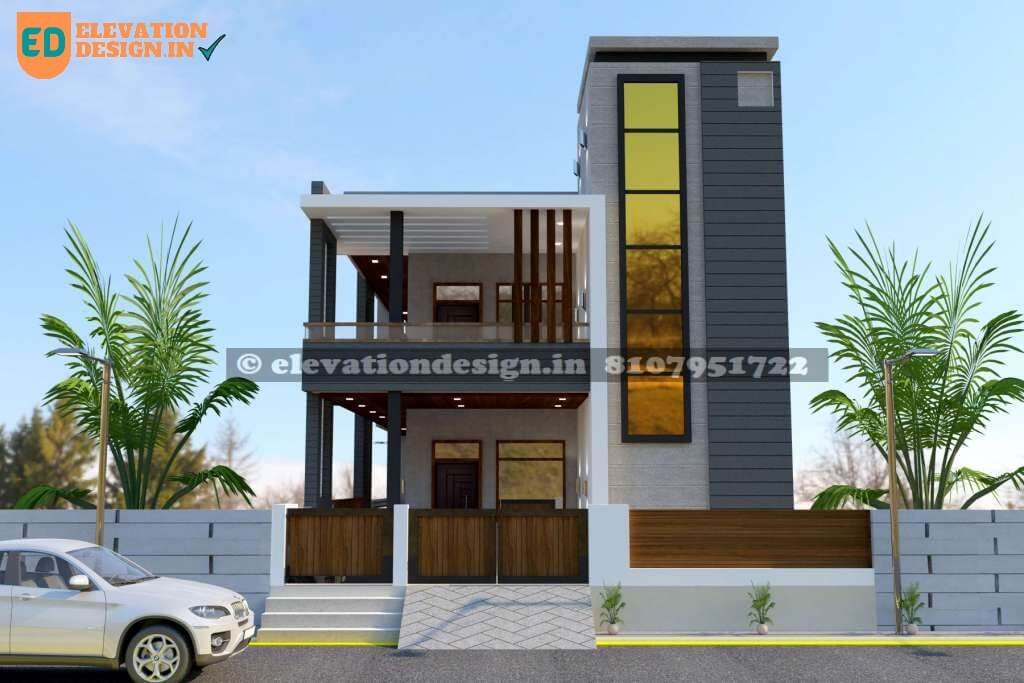 Image of double floor house front design