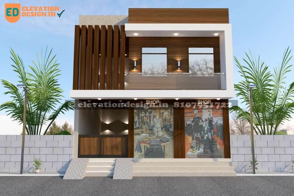 Image of 2 floor shop 3d front elevation