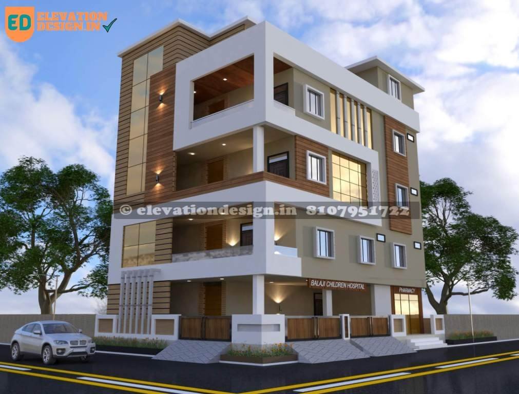 Image of building front design for 4 floor