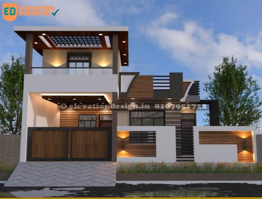 single floor home front design