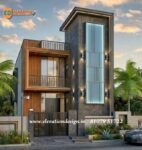 3d elevation 2 floor house