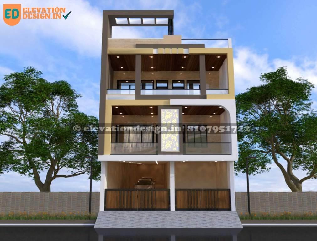 house front wall design indian style