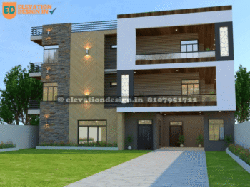 Triple story front façade design