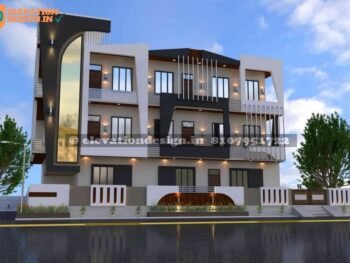 modern elevation designs for three floors building