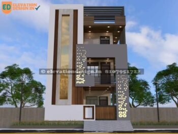 modern elevation for 3 floor building