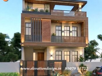 simple front elevation for 2 floor house