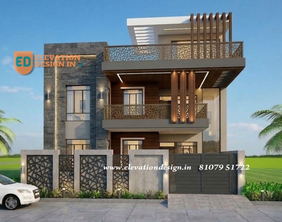 two floor house design in village
