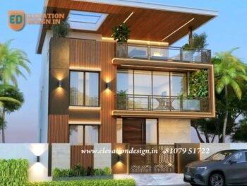 3d front elevation two floor