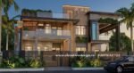 modern 2 floor villa front elevation