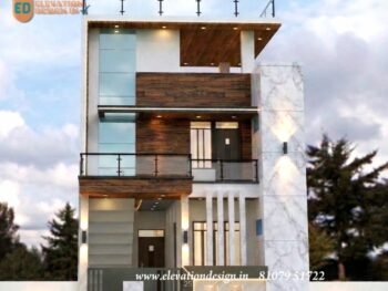 simple two floor house front 3d design