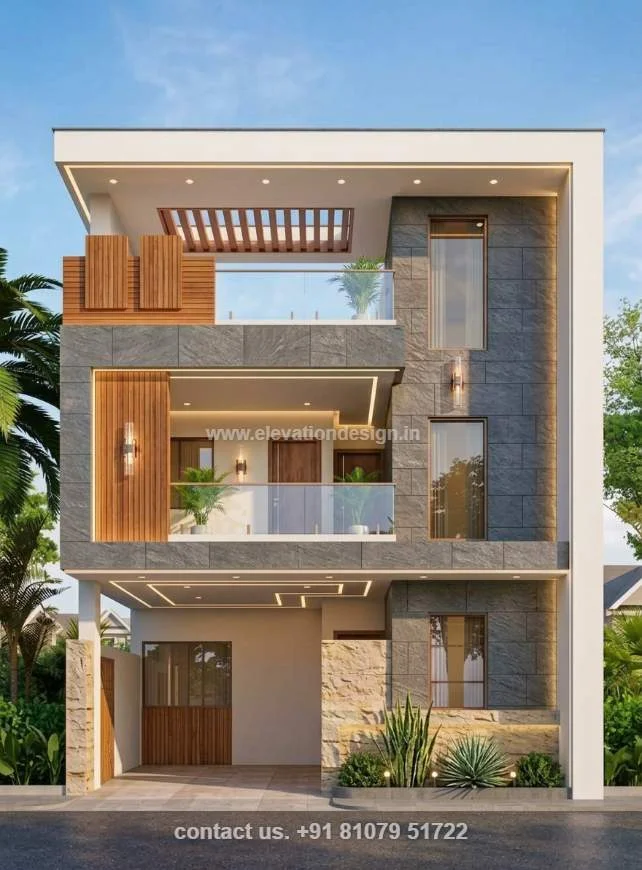 Ultra-modern latest front elevation 28 ft