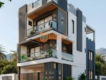 Corner house elevation