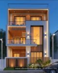 Three floor House front elevations