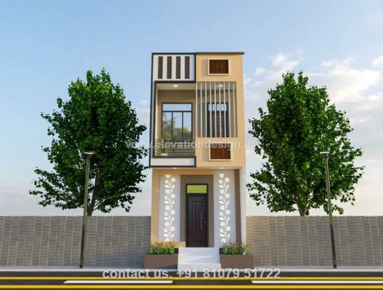 Small double floor house design 12 ft