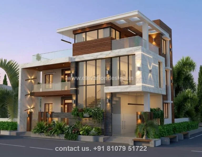 wide frontage g+1 house design 40 ft
