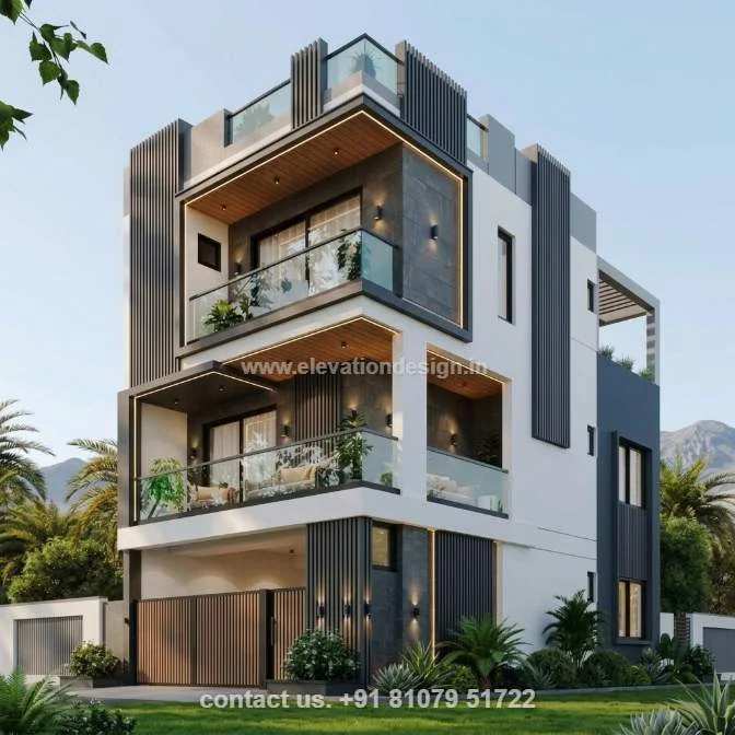 ultra contemporary g+2 façade 23 ft