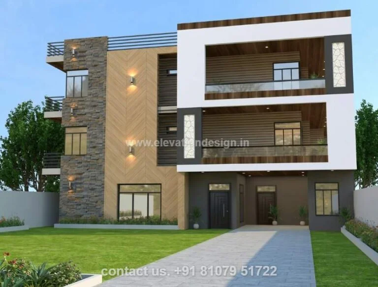 north facing g+2 front elevation 40 ft