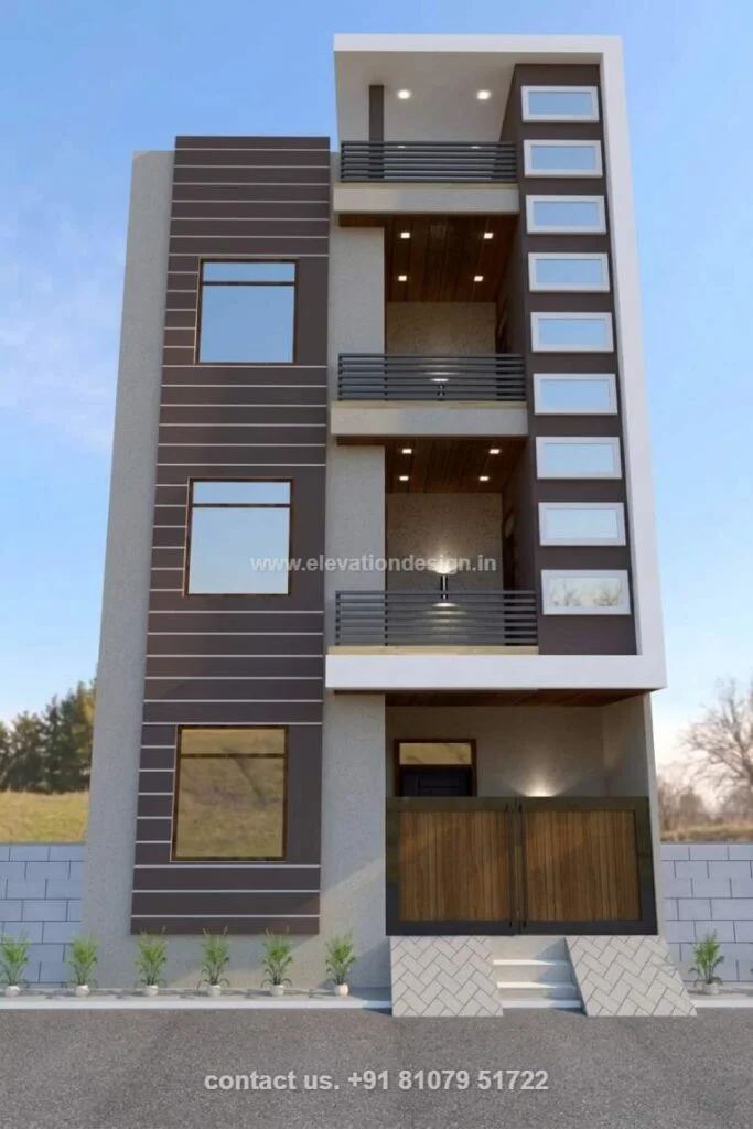 simple 3 floor front façade 22 ft