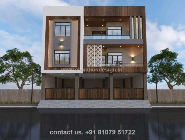 32×50 ft jali pattern front elevation g+2