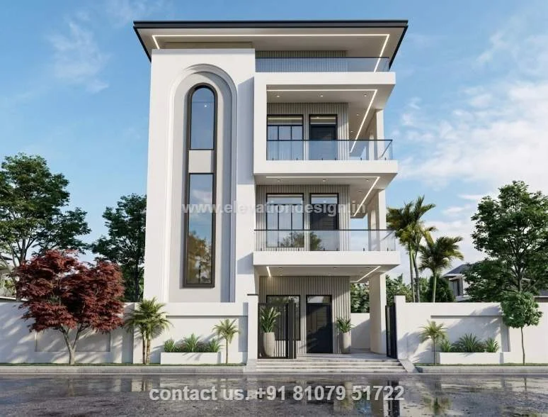 3D front elevation 40 ft