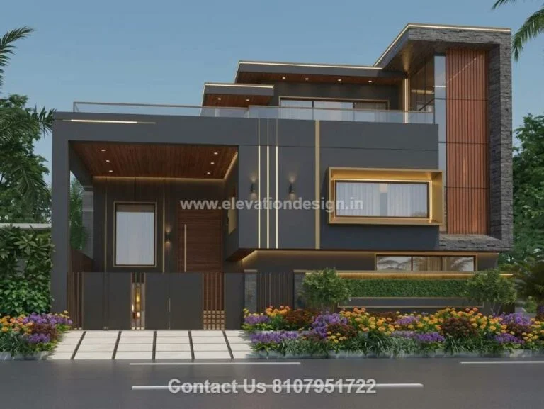 Ultra-modern 1 floor front elevation 32 ft