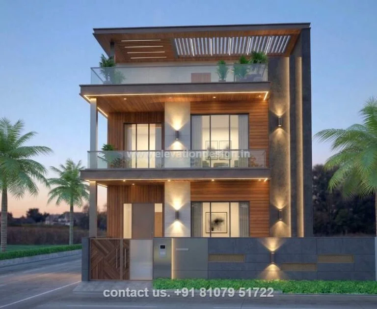 Low cost normal house front elevation designs 24 ft