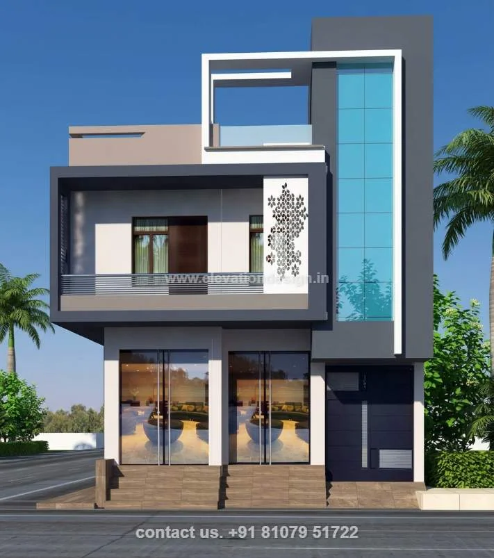 2 floor front design for shop 25 ft