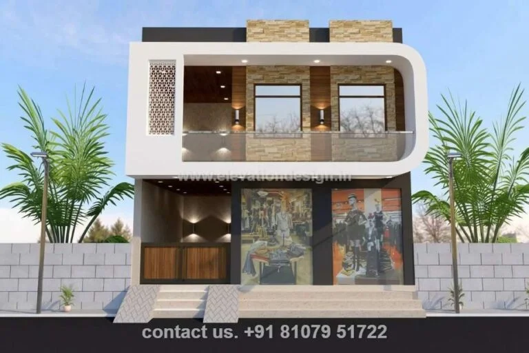commercial g+1 front design online 28 ft