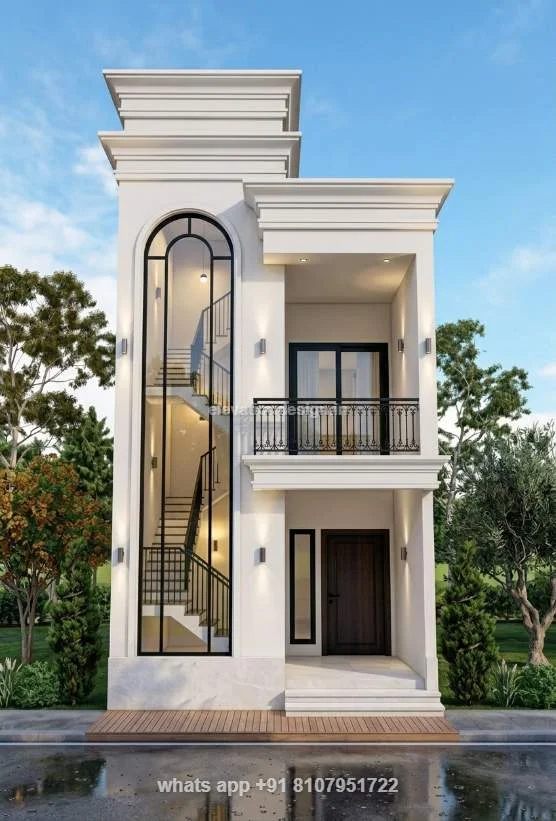 15×40 Arch Elevation Design White Theme