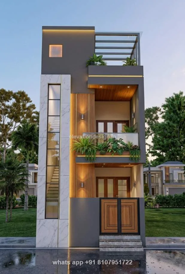 15×40 Front Stair Elevation Design