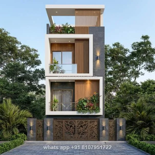 15×40 Louver And Hpl Elevation Design