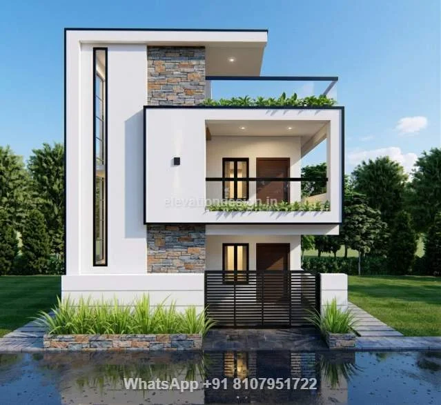 28 Ft Village Single Floor Home Front Design