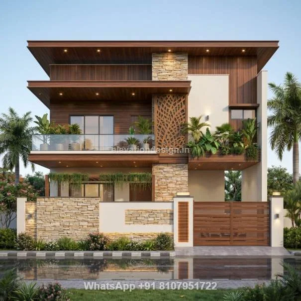29 Ft Front Elevation Design Double Floor