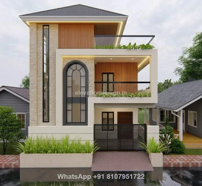 33 Ft Modern House Elevation Design