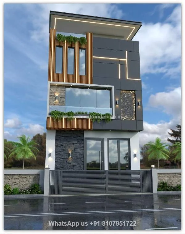 Front Elevation Design For Commercial Building In India