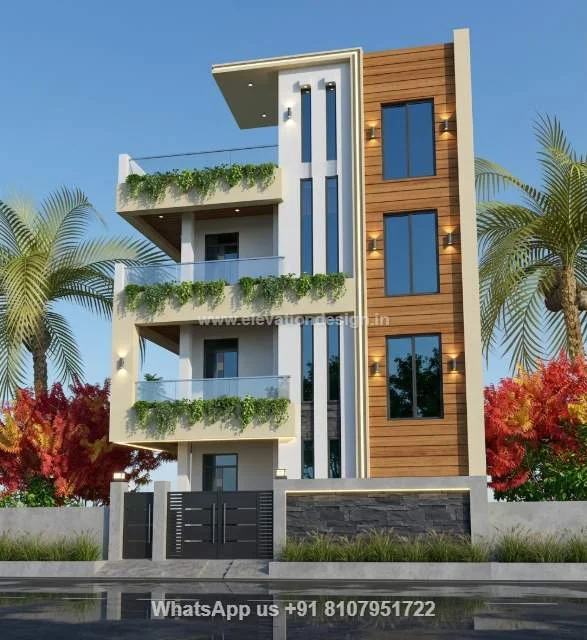 Front Elevation Design Triple Floor