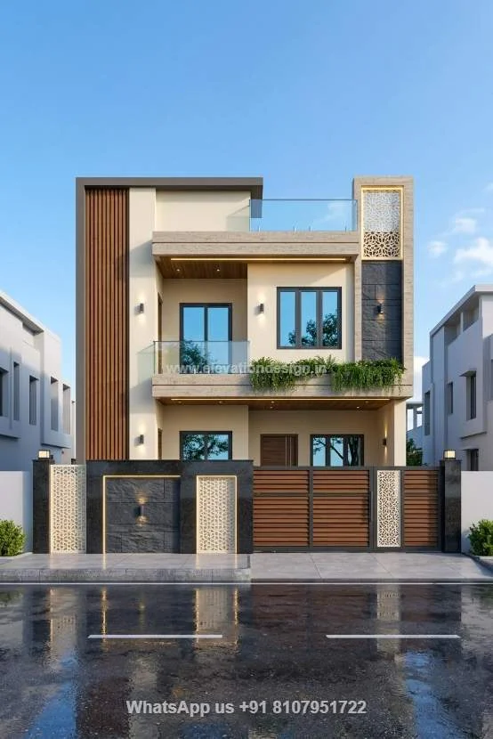 House Elevation Design For Double Floors New