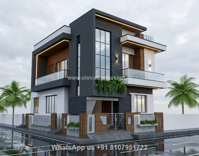 House Elevation Simple Corner 2  Floor
