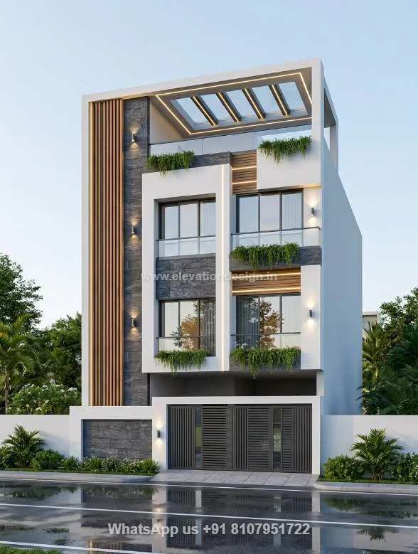 Indian House Elevation For 3 Floors