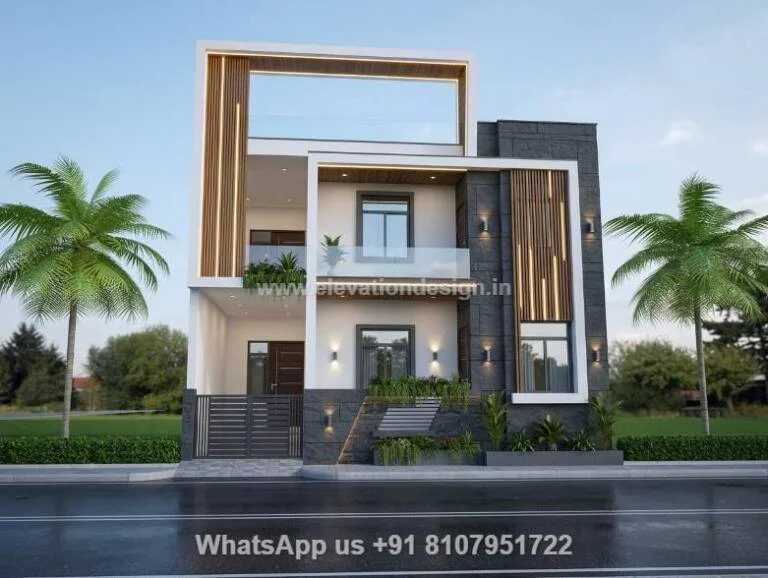Indian House Elevation For Ground And First Floor