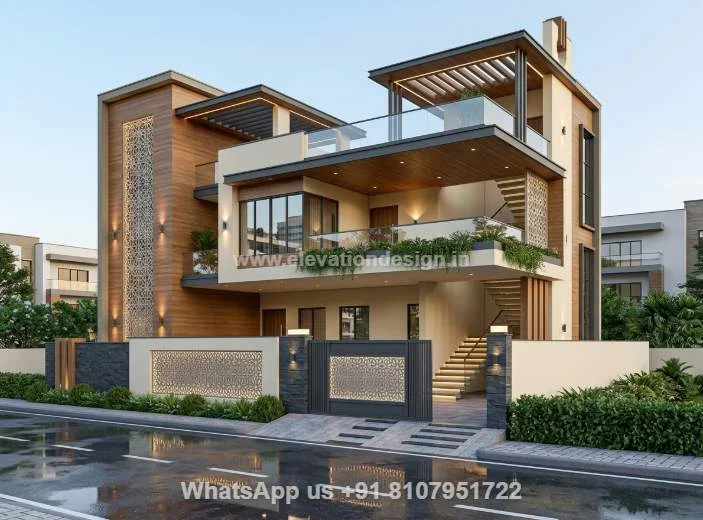 Modern Elevation For 2 Floor Building Indian Style