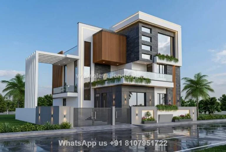 Modern Exterior Elevation House 3 Floor