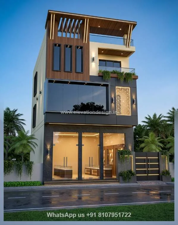 Modern Front Elevation Design For Commercial Building