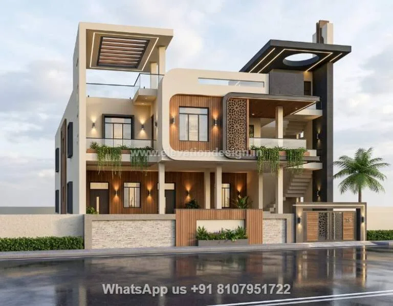 Modern House Elevation For 2 Floors