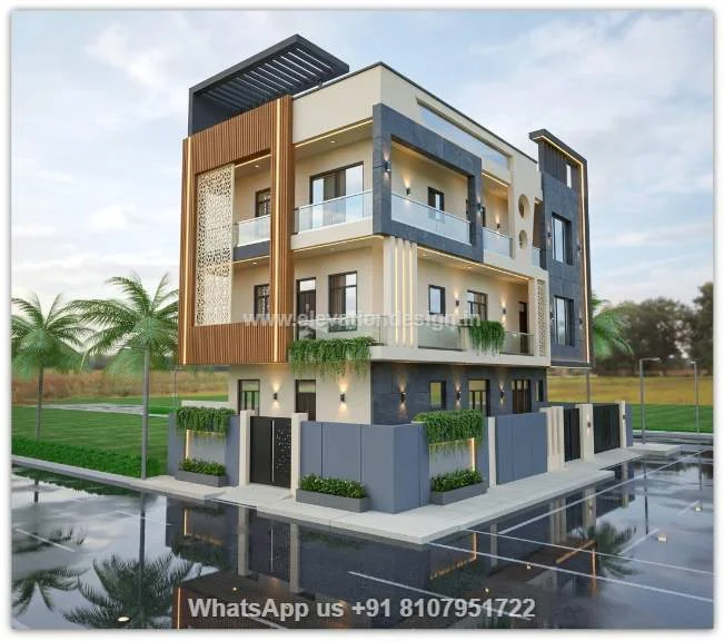 Modern House Elevation Village 3 Floor