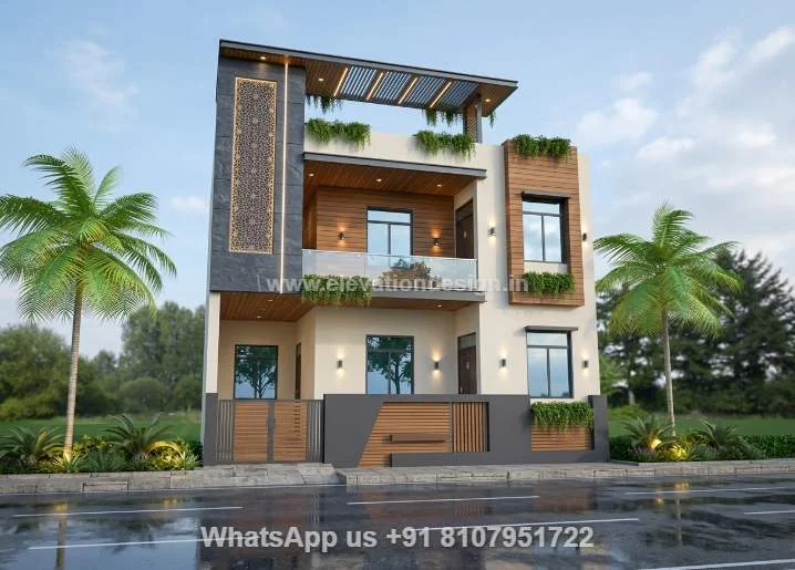 Simple Ground And First Floor Front Elevation New Model