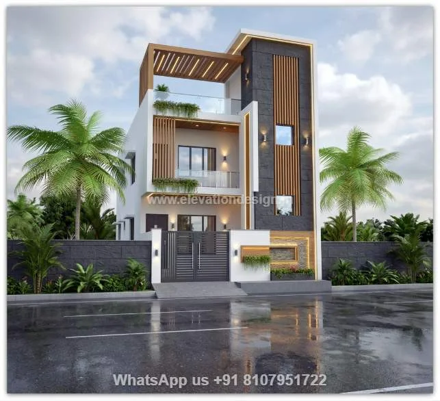 Simple House Elevation For 2 Floors