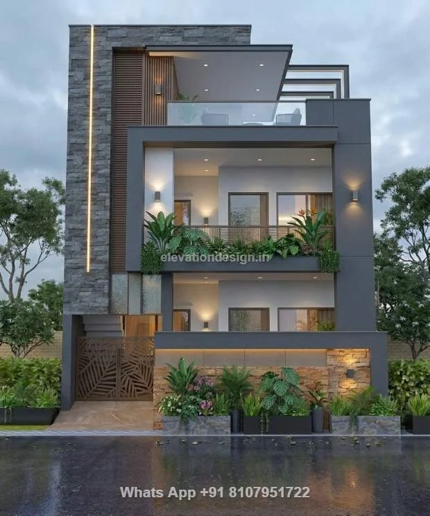 Double Floor 2nd Floor House Front Design Simple